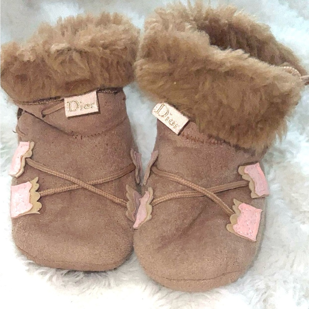 Authentic Christian Dior, baby newborn booties.